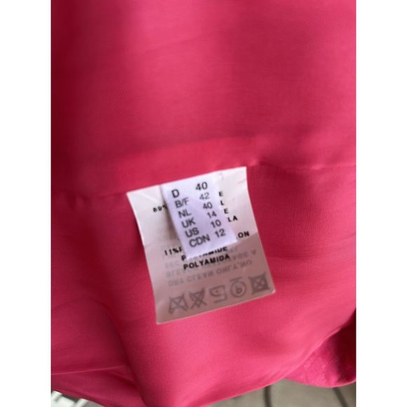 Vintage Louis Feraud Virgin Wool 2 Piece Blazer And Skirt - Size 10 - Pink - Picture 16 of 16